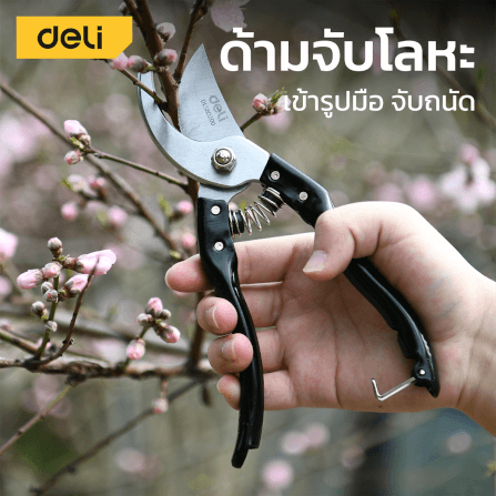 กรรไกรตัดกิ่ง DELI EDL580200-BK-01 8นิ้ว สีดำ_2